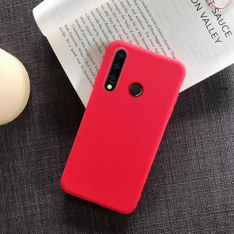 Яркий однотонный силиконовый чехол для huawei Y5 Y6 Y7 Honor 10 9 8 Lite 7C 20 Pro 8X 8C 8A P Smart Z мягкий чехол из ТПУ