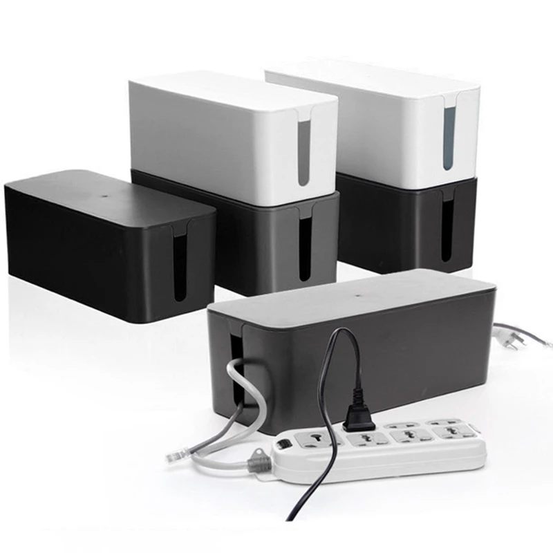 

Plastic Wire Storage Box Cable Manager Organizer Box Power Line Storage Cases Junction Box Household Necessities 3 sizes