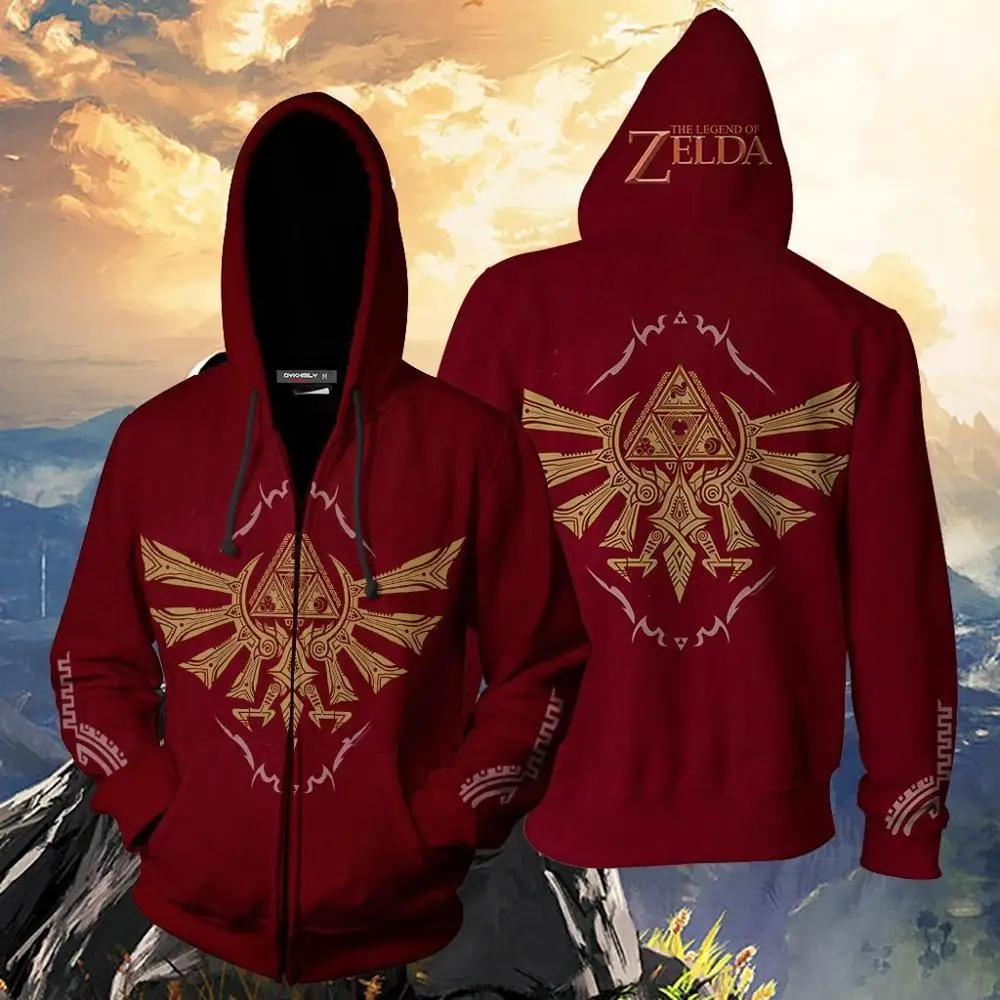 

New The Legend of Zelda 3D Print sweatshirt Cosplay Costume Women Men Couple zipper Hood Top