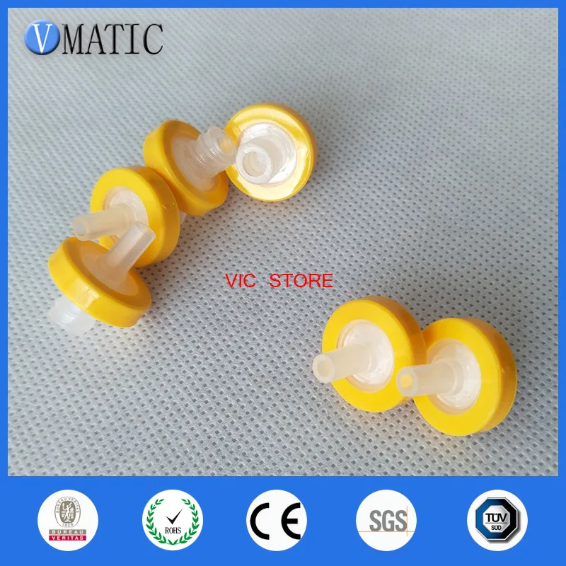 Free Shipping 100Pcs 13mm 0.22um Plastic Yellow Syringe-Driven Filter Syringe Water Solution Filtration Membrane | Обустройство дома