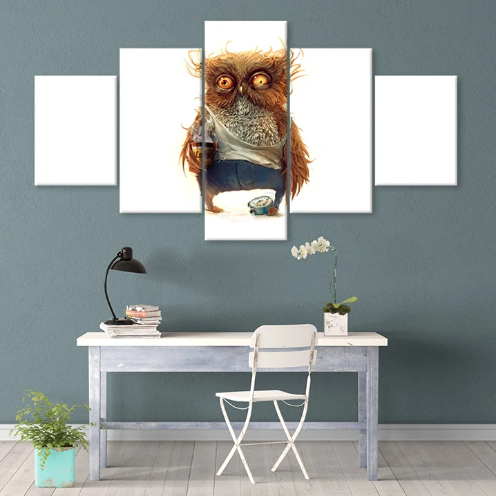 Wall Art Абстрактная картина без рамки животного Сова красивый постер маслом на