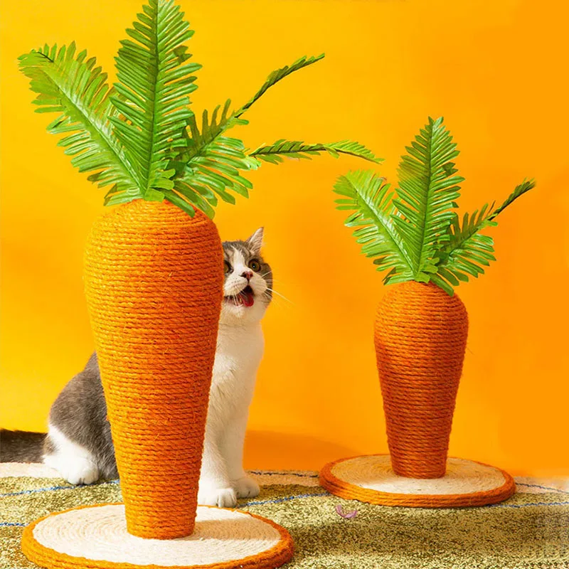 Cat Scratcher Tree Tower Scratching Cute Carrot Climbing Post Funny Grinding Claw Pet Supplies | Дом и сад