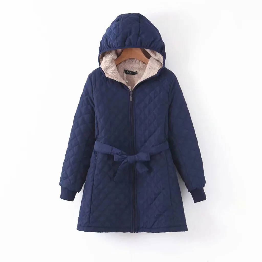 Women's Regular Female Coat Outwear Cotton Suit Plus Zipper Zipper Solid Color Autumn Winter Warm Jacket Coat Outwear#108 - Color: NY