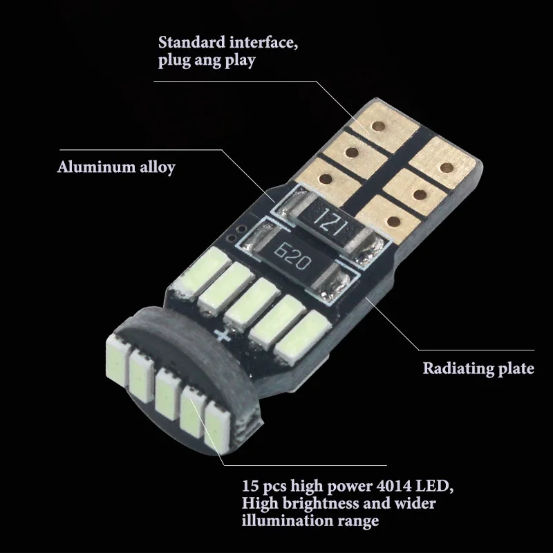 10 шт. W5W светодиодный T10 светодиодный 194 3014 15SMD CANBUS салона Купол светильник лампа багажника Автомобильные стояночные огни ошибок 12V 6000K