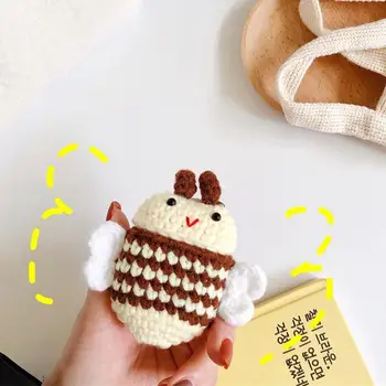 

Winter for AirPods Case Knitting Bee Protective Cover Wireless Earphone Case Winter Headphone Case for AirPods 1/2 Case