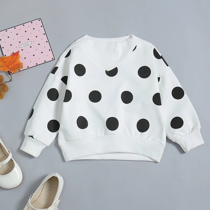 WEIXINBUY/осенние толстовки с длинными рукавами для девочек детские черно-белые толстовки в полоску детская одежда