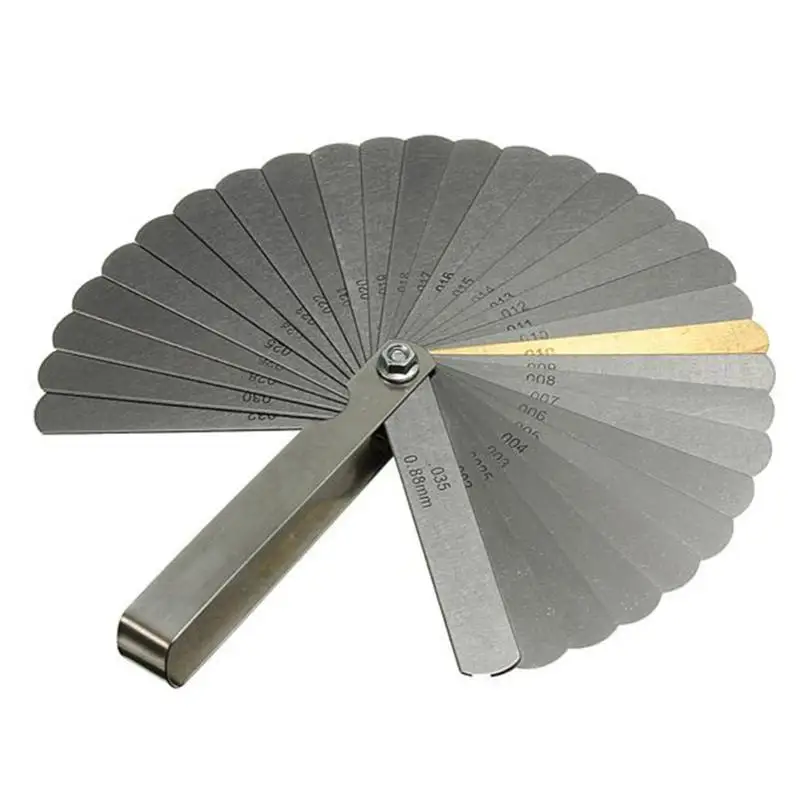 32 Blades Range Finder Feeler Gauge Valve Teaching Feeler Combination Gauge Metric Imperial Gapped Filler Measure feeler gauge