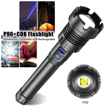 

USB Rechargeable Flashlight Outdoor Glare Flash light Zoomable torch Telescopic zoom hunting tactical flashlight Camping fishing