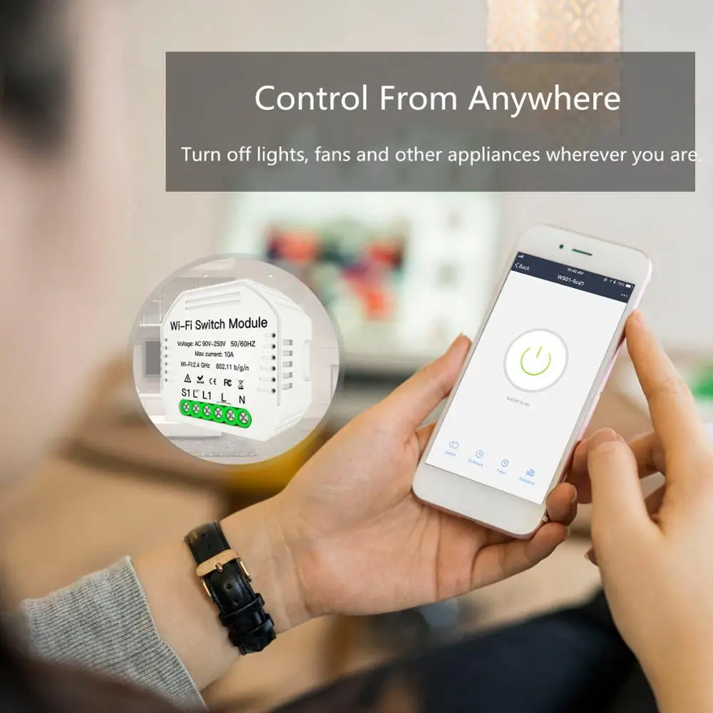 WiFi DIY Smart Light LED Dimmer Switch Smart Life Tuya APP Remote Control 1/2 Way Breaker,Works with Alexa Echo Google Home