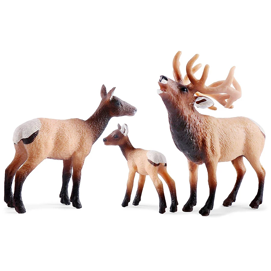 

Elk Toy Figurines Set,Woodland Creature Elk Family Model Figures Cake Toppers Home Party Decoration Birthday Party toys for kids