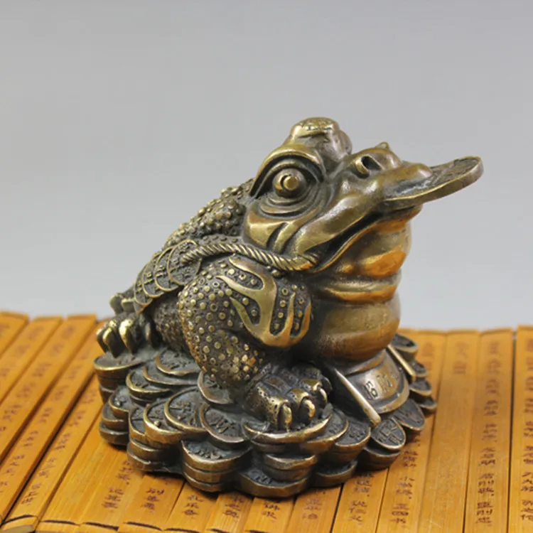 

The copper toad lucky Wangcai antique bronze antique ornaments of Dong play non genuine opening business giftsroom Art Statue