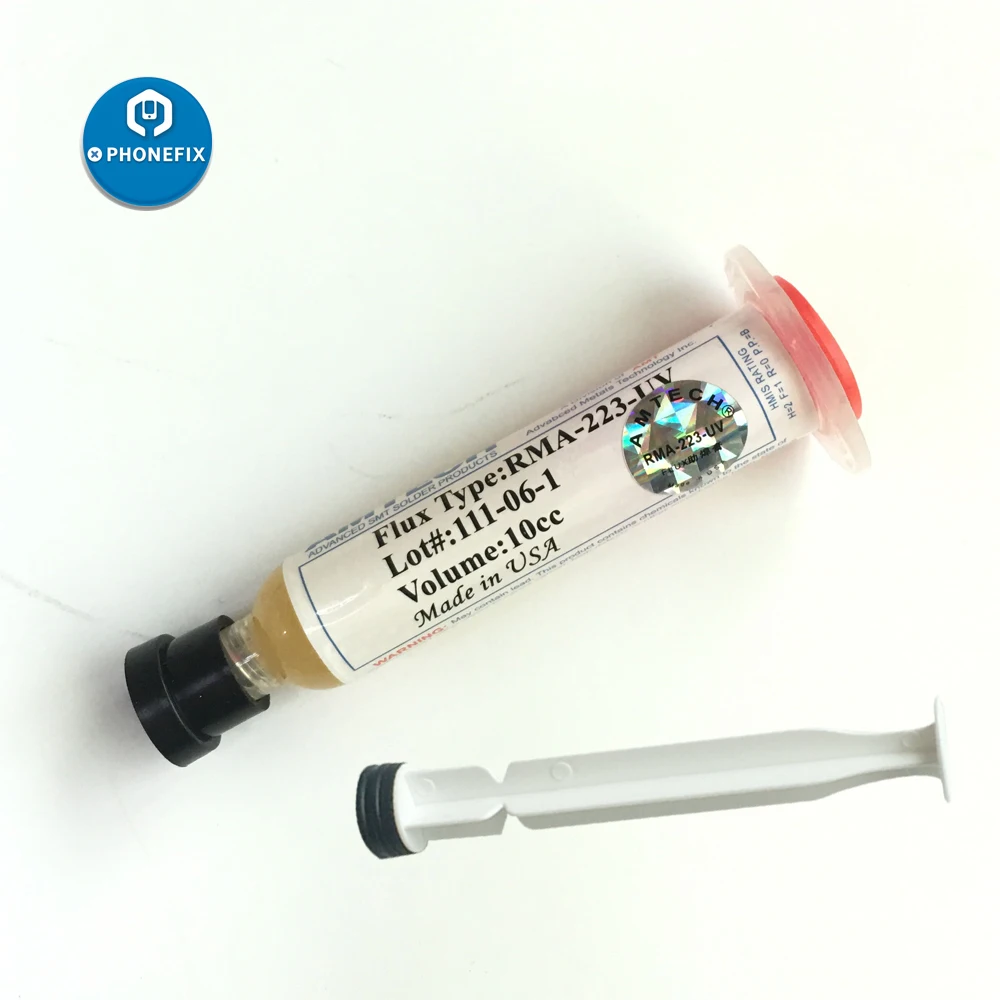 RMA-223-UV Paste with Syringe Needle for Mobile Phone BGA Soldering  Made in USA!  AMTECH RMA-223 Welding Paste best welding rod for thin metal Welding & Soldering Supplies