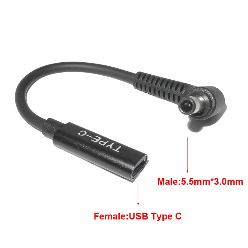 Переходник с USB Type C на гнездовой разъем 5 5*3 0 мм зарядный кабель для ноутбука