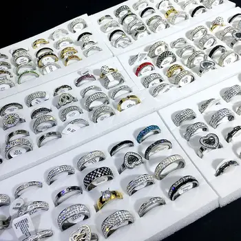 

36 Pcs/lot fashion stainless steel ring lot wholesale top quality jewelry wholesale ring lot for men women