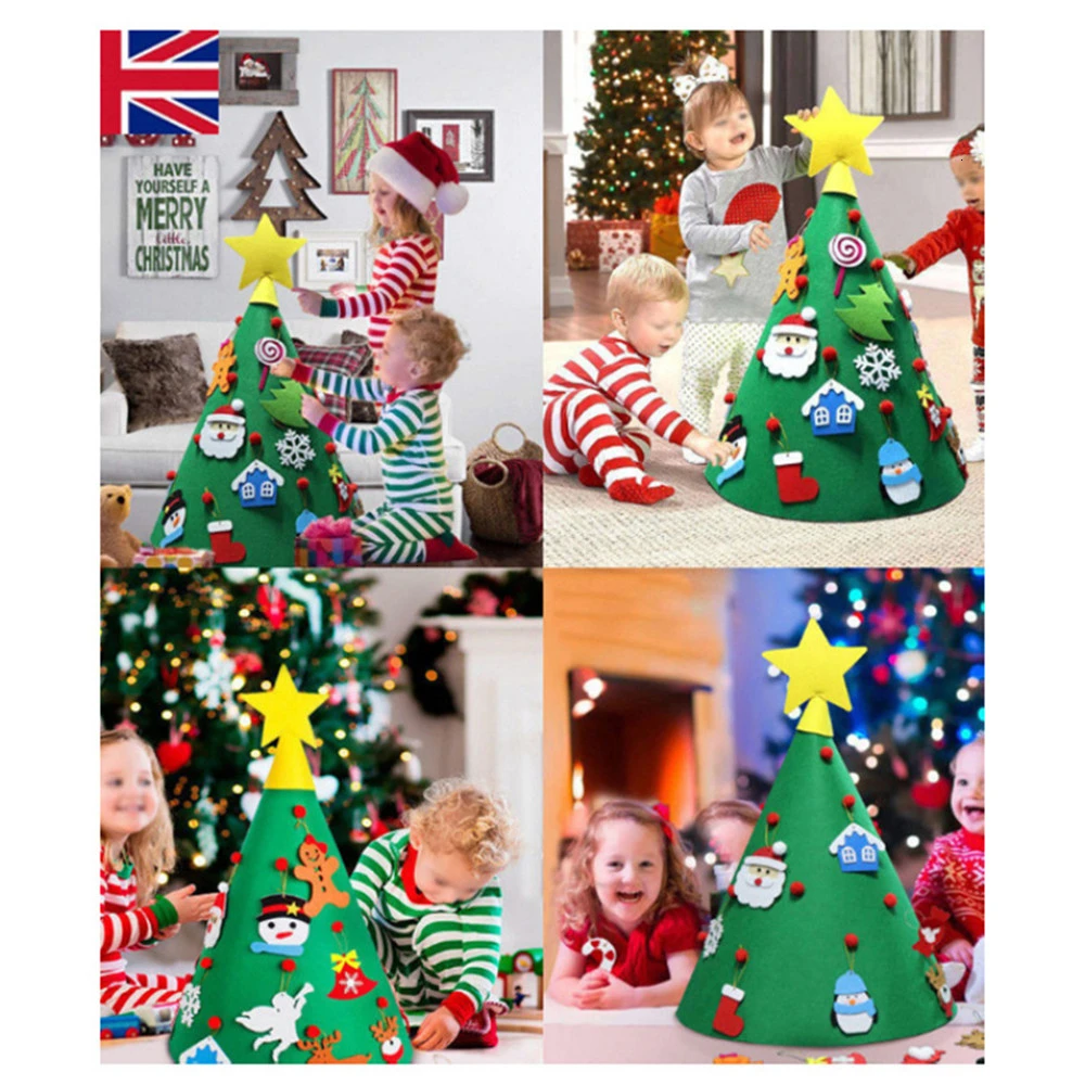 DIY войлочная Рождественская елка 3D Головоломка Развивающие игрушки детские игрушки искусственное дерево настенные подвесные украшения DIY головоломка для детей