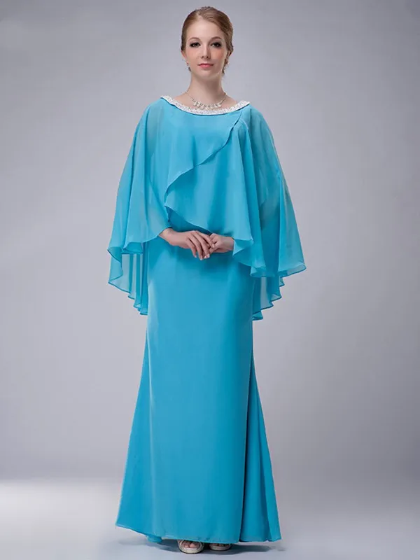 Blue Moeder Van De Bruid Jurken Schede Chiffon Kralen Met Jas Lange Elegante Bruidegom Moeder Jurken Wedding Blue Moeder Van De Bruid Jurken Schede Chiffon Kralen Met Jas Lange Elegante Bruidegom Moeder Jurken Wedding