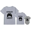 Leveled Up To Daddy Player 2 Has Entered The Game Funny Family Matching Clothes Cotton Daddy and Me Tshirt Father's Day Gift 4