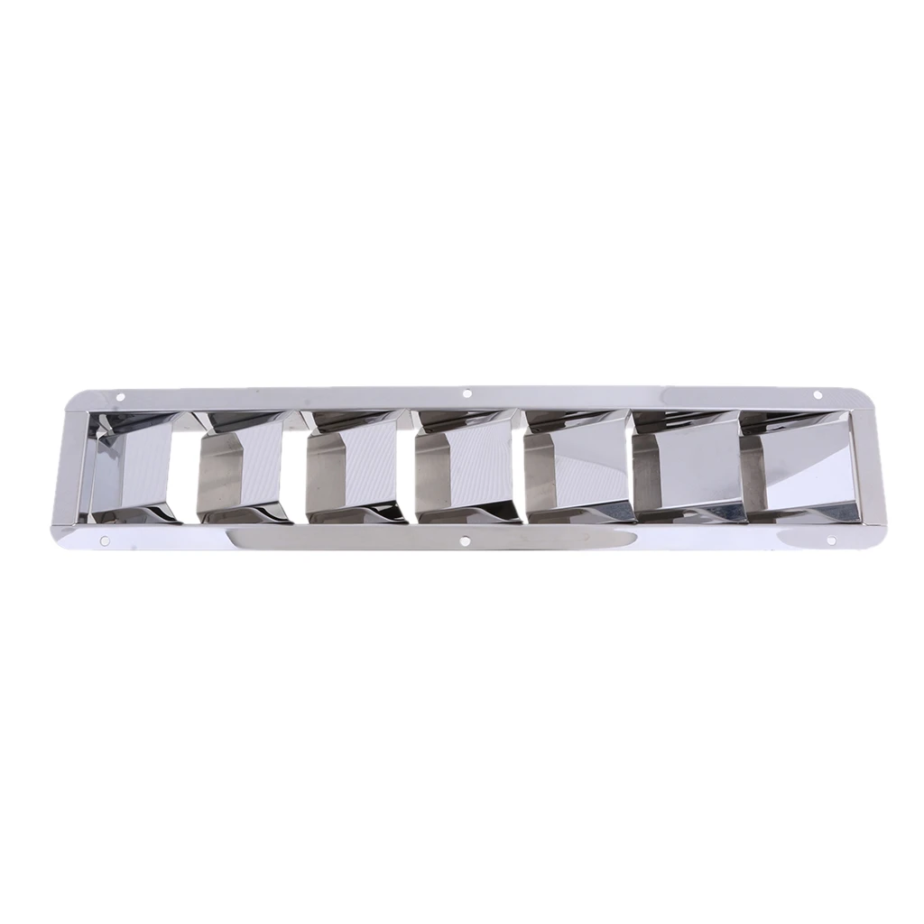 Stainless Steel Boat 7 Slots Louvered Vent Ventilation Grill Cover For