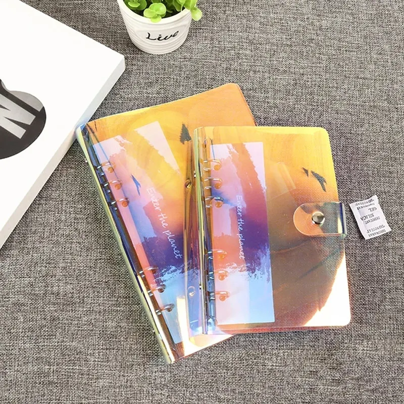 

A5/A6 PVC Loose-Leaf Notebook Folder Bag Sticker Holder 6 Holes Binder Transparent Organizers Planners Business Diary Storage Po