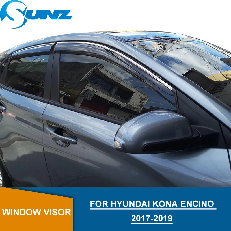 Дефлекторы боковых окон для Hyundai Kona Encino Kauai 2017 2018 2019 дым Солнце Дождь защитный