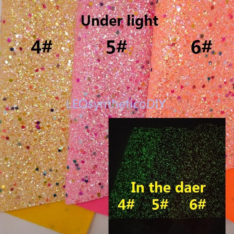1 шт. 21X29 см светится в темноте блестящая ткань, плотная блестящая кожа, кожаные простыни для изготовления луков LEOsyntheticoDIY T346