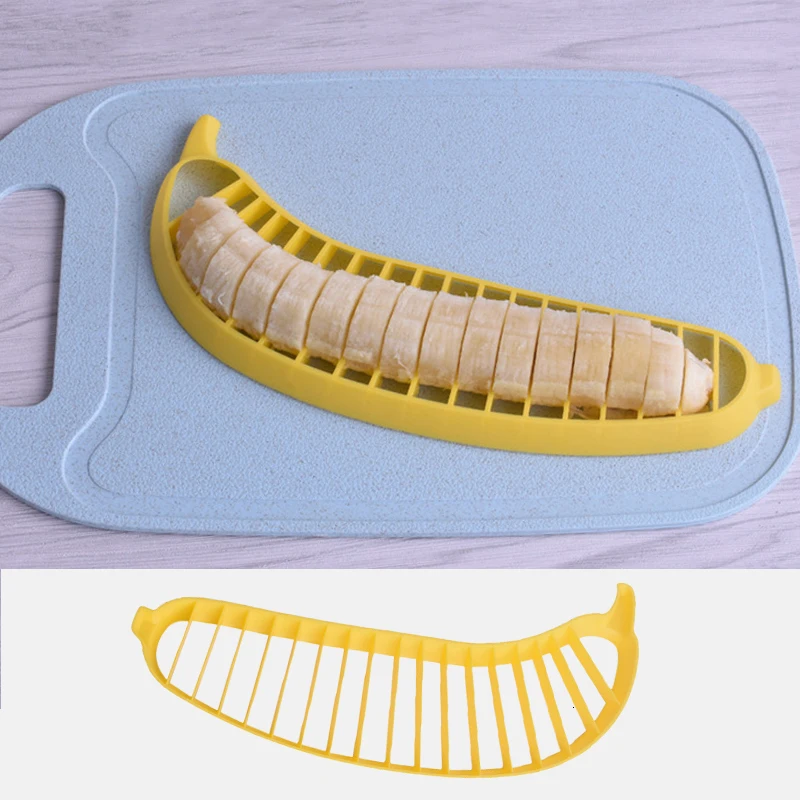

Slicer Banana Plastic Chopper Cutter Banana Make Tool Fruit Sausage Cereal Cutter Plastic Banana Cutting Tools