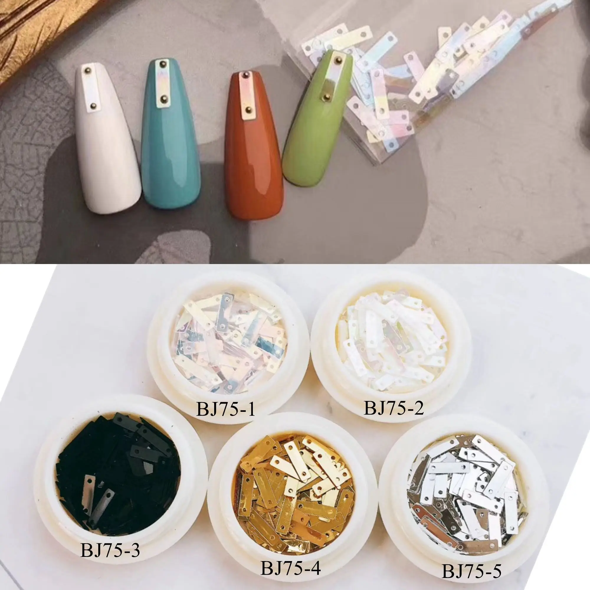 1 банка прямоугольные Блестки для дизайна ногтей украшение в банке BJ75 | Красота и