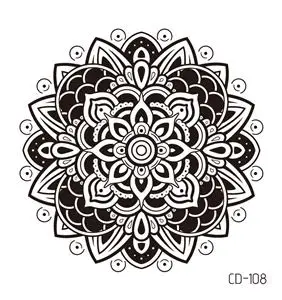 1 предмет Для женщин сексуальные Руку поддельные тату серьги Henna Mandala цветок временные татуировки для девочек Красота Флора водостойкие татуировки индийские мехенди - Цвет: CD-108