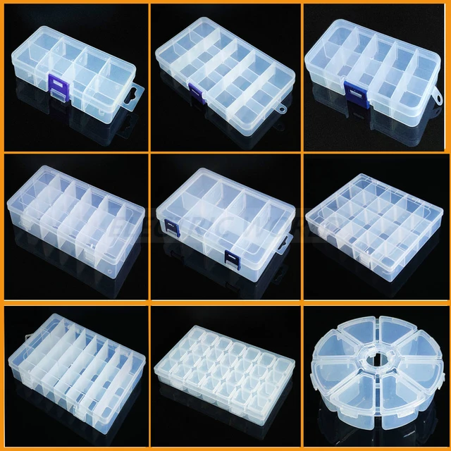 Caja De Plástico Con Soporte Para Tornillos, Caja Organizadora De Joyería,  Pendientes, Expositor, Organizador De Cuentas De Tornillo - Cajas Y  Papeleras - AliExpress