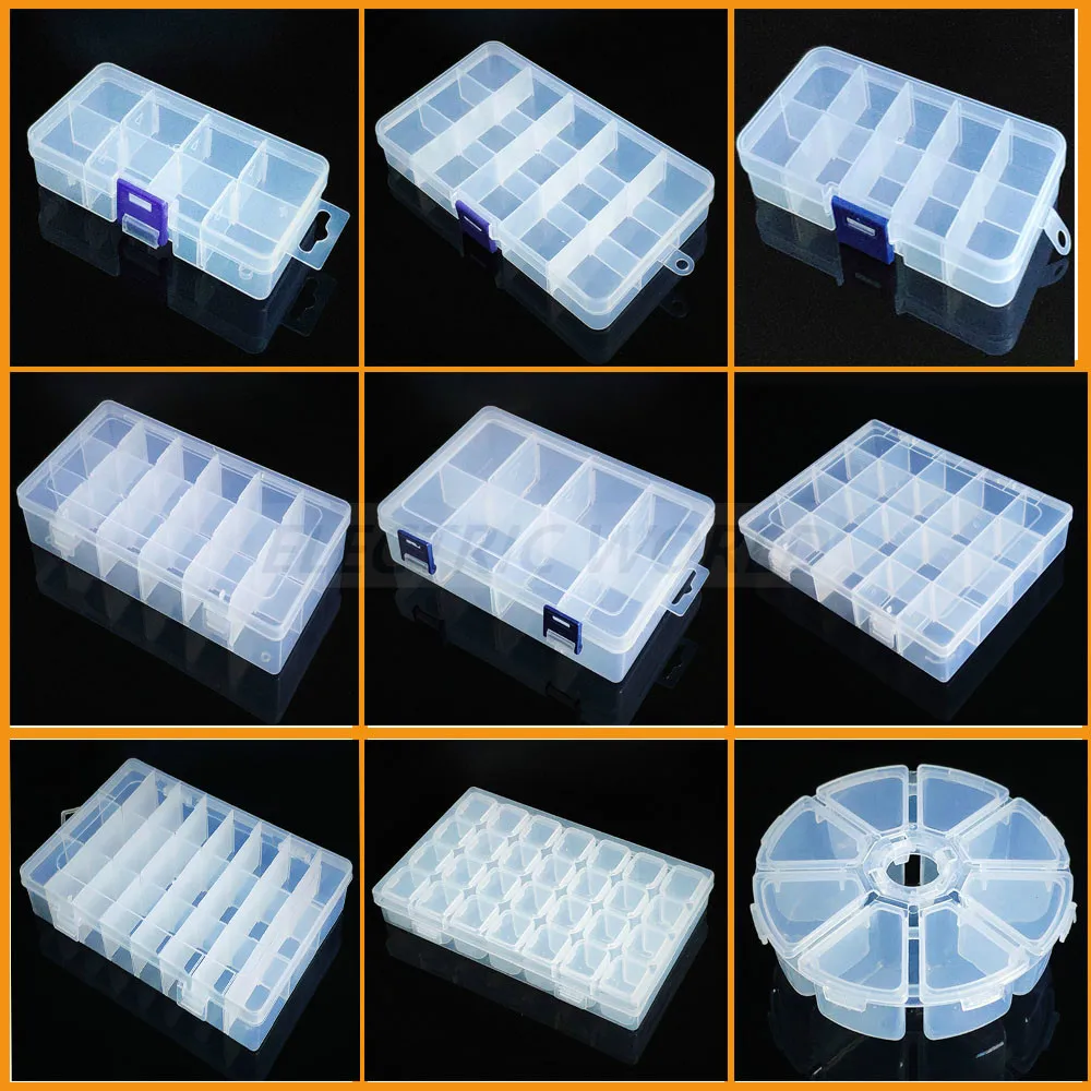 Container Plastic Box Organizer Practical Adjustable Compartment Jewelry Earring Bead Screw Holder Case Display case storage box|Storage Boxes & Bins| - AliExpress