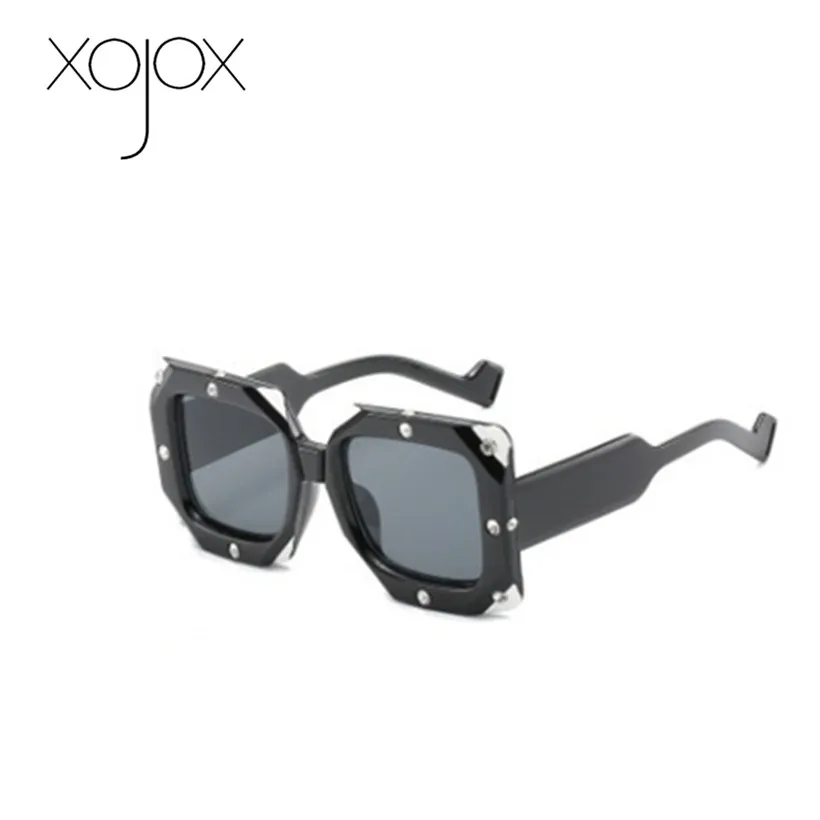 XojoX 2019 новые модные женские солнцезащитные очки большая оправа модные очки для дизайнер бренда женской одежды алмазные солнцезащитные