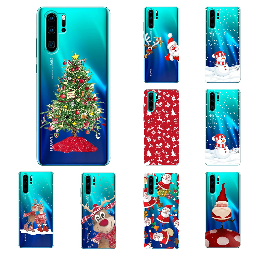 

Merry Christmas Santa Claus Deer new year Cover phone Case for Huawei P20 P30 Honor10 Lite Honor 8S 7C Y5 P smart Z 2019