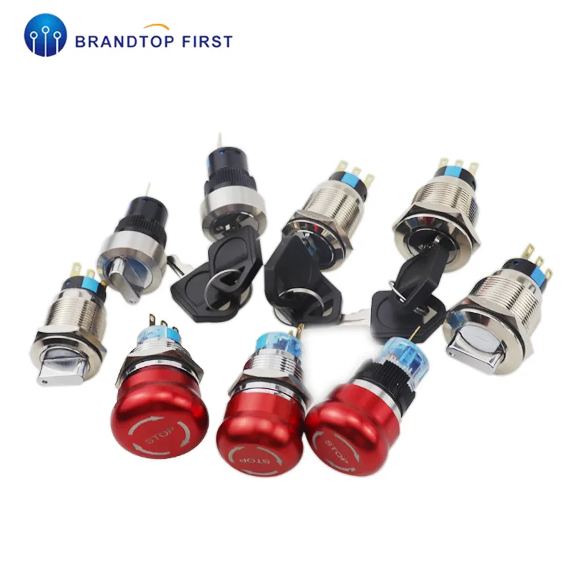 16/19/22mm Switch Push Button DPDT Metal Selector Knob Dimmer Changeover Rotary Waterproof Power | Обустройство дома