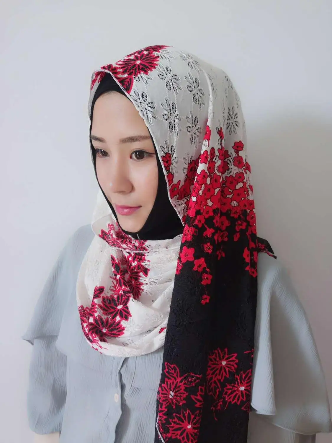 Мусульманские женские кружева печати шарф на голову исламский бисером арабский хиджаб головной убор хиджаб шапка Femme по низким ценам с