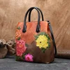 MOTAORA Retro Women Bag Vintage Bucket Shoulder Bags For Women 2022 New Handmade Embossed Leather Handbag Floral Tote Bag Female ► Photo 3/6