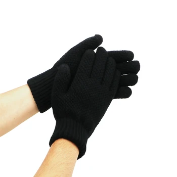 

Winter Warm Touch Screen Knit Gloves Artificial Velvet Motorcycle Protective Gears Men Thicken Mitten Motorcycle Accessories