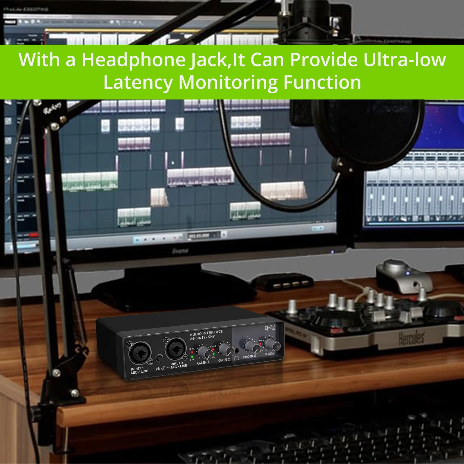 Neoteck 2x2 USB  ̽ Mic   24 Ʈ/192 Khz  MIC(XLR)/ (TRS) Ÿ̽ ǻ  40