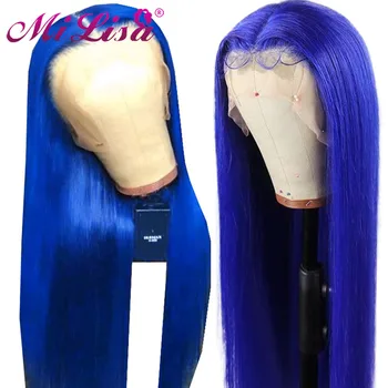 

13x6 x1 Straight Lace Front Wig Blonde 613 Blue Orange Wig HD Transparent Lace Front Human Hair Wig For Women Brazilian Remy Wig