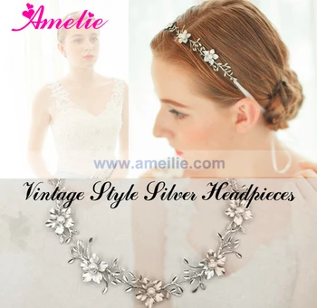 

Vintage Silver Plated Flower Wedding Bridal Tiara Crown Headpieces diademas de flores para bodas