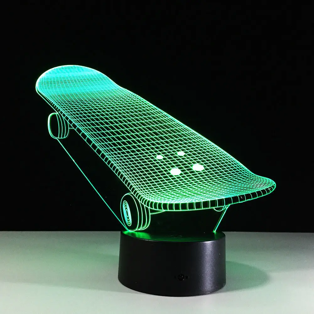 DC 3W Scooter 3D LED Illusion Nights Light 7 Colors Touch Switch Table Desk Lamp