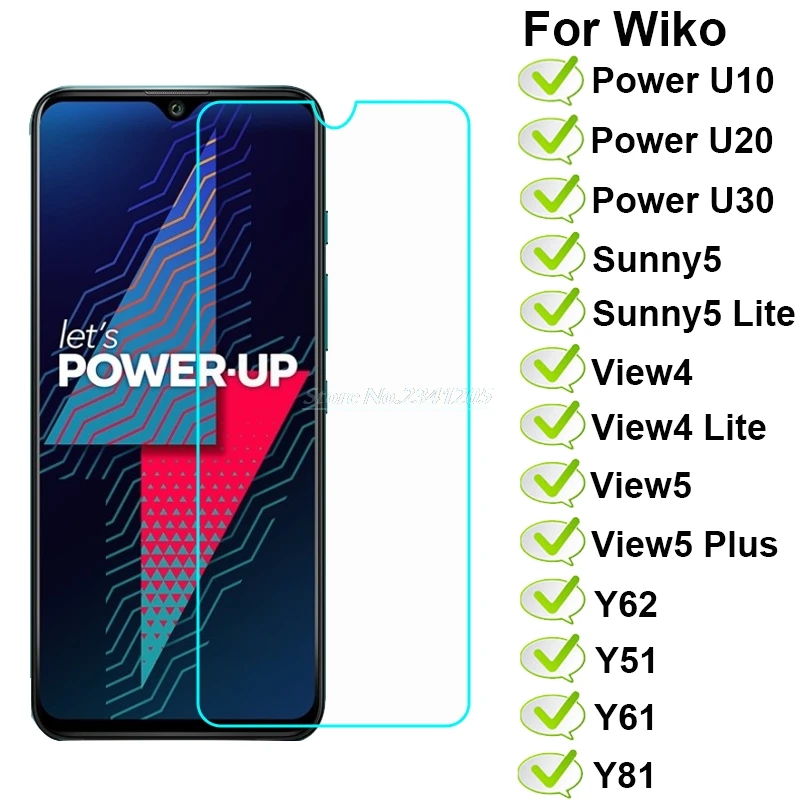 2-1PC Glass For Wiko Power U30 U20 U10 Screen Protector Tempered Glass on Wiko Y81 Y62 Y61 Y51 Sunny5 View4 Lite View5Plus Vidro