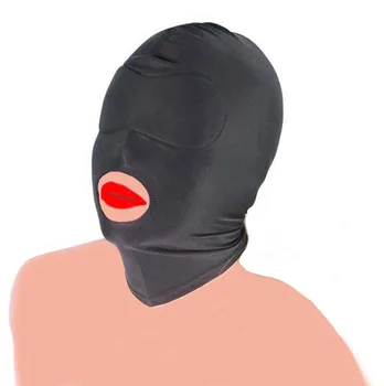 SM Sex Game,Stretchable BDSM Mask Toys,All Colsed Head Harness Hood With Padded Blindfold,Role Play Cosplay Accessories 2