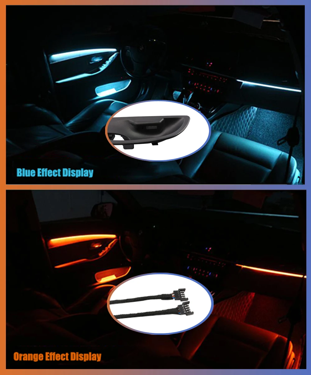 Автомобильная декоративная интерьерная стенная панель с окружающей среды двери светильник в полоску 2 цвета атмосфера светильник с светильник s для BMW 5 серия F10/F11 2010