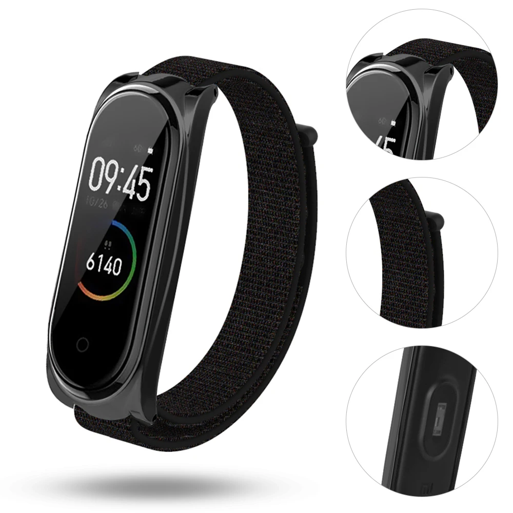 Ремешок для Xiaomi mi 4 браслета для Xiaomi mi 4 ремешок для спортивных часов браслет mi Band 4 ремешок на запястье холст металлический корпус