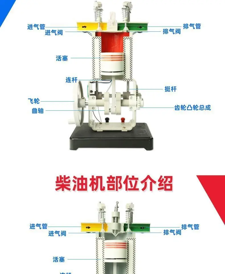 Four-stroke Single Cylinder Gasoline Engine Diesel Engine Internal Combustion Model Physics Teaching Equipment