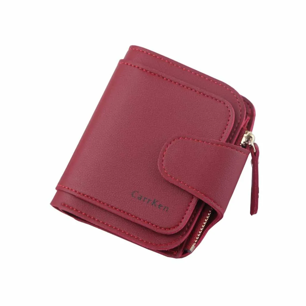 

Women Wallets Fashion Top Quality Small Wallet PU Matte Leather Purse Short Female Coin Zipper Clutch Coin Purse Credit Card #22