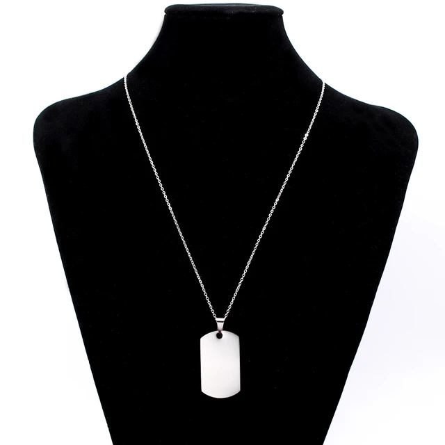 Stainless Steel Dog Tag Necklace  Stainless Steel Men's Necklaces - 1pc  Stainless - Aliexpress