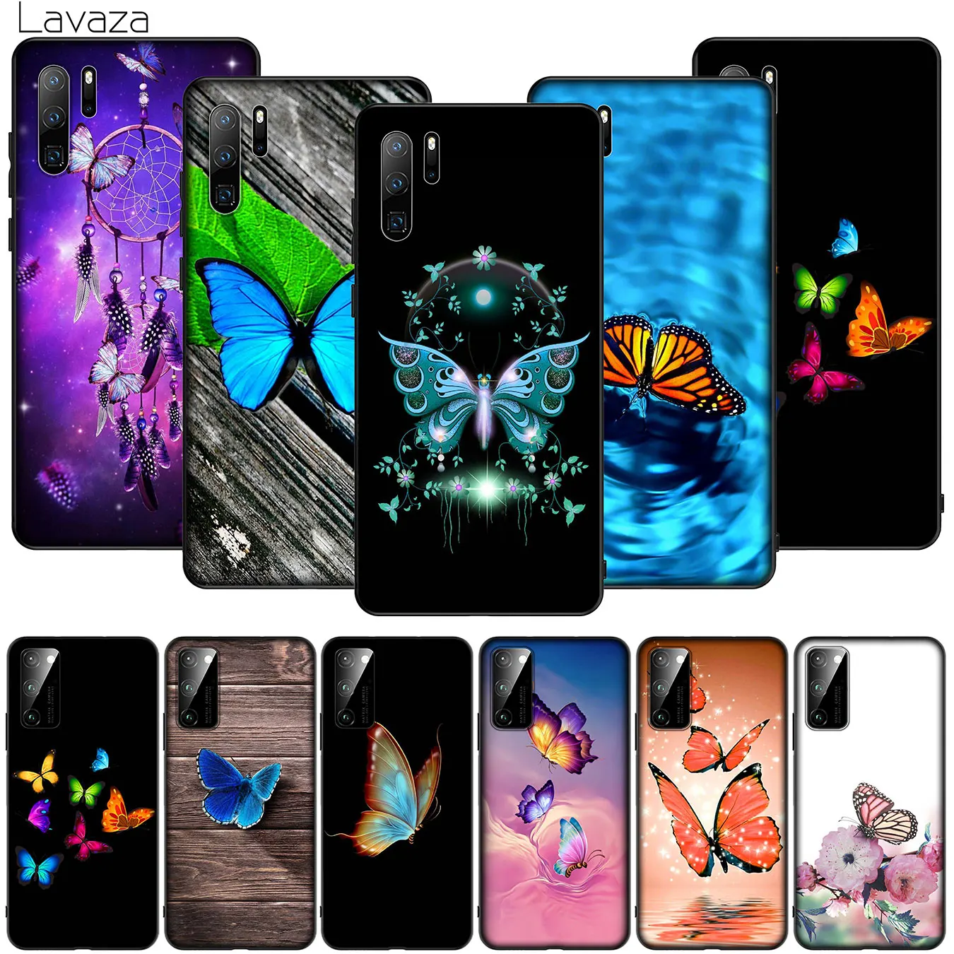 Fantasy Colorful Butterfly Soft Silicone Phone Case for Huawei P30 P20 Pro P10 P9 P8 Lite P Smart Z Plus 2019 |