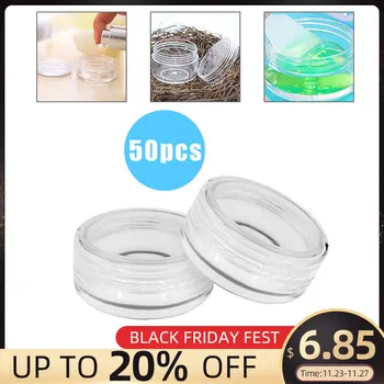 

50Pcs Plastic 5ml Cosmetic Jar Empty Eyeshadow Container Face Cream Glitter Eye shadow Case Empty Bottles Nail Pots Beauty Tool