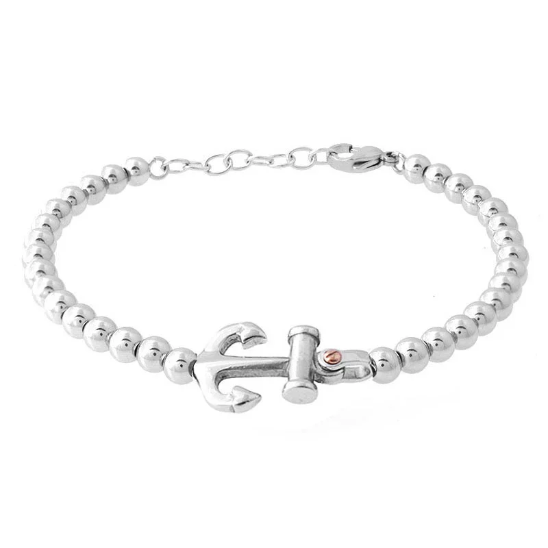 

Runda 2020 Sailor Anchor Bracelet, Rose Gold Screws, Men'S Fashion Stainless Steel Jewelry Diy Beaded